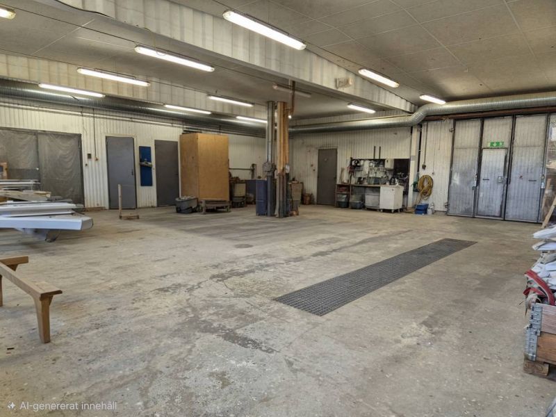 Mångsidig lokal för produktion, lager eller verkstad i markplan med generös takhöjd, stora öppna ytor och stor port samt...